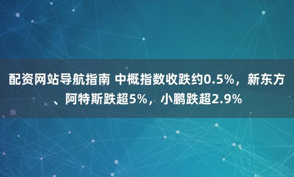 配资网站导航指南 中概指数收跌约0.5%，新东方、阿特斯跌超5%，小鹏跌超2.9%